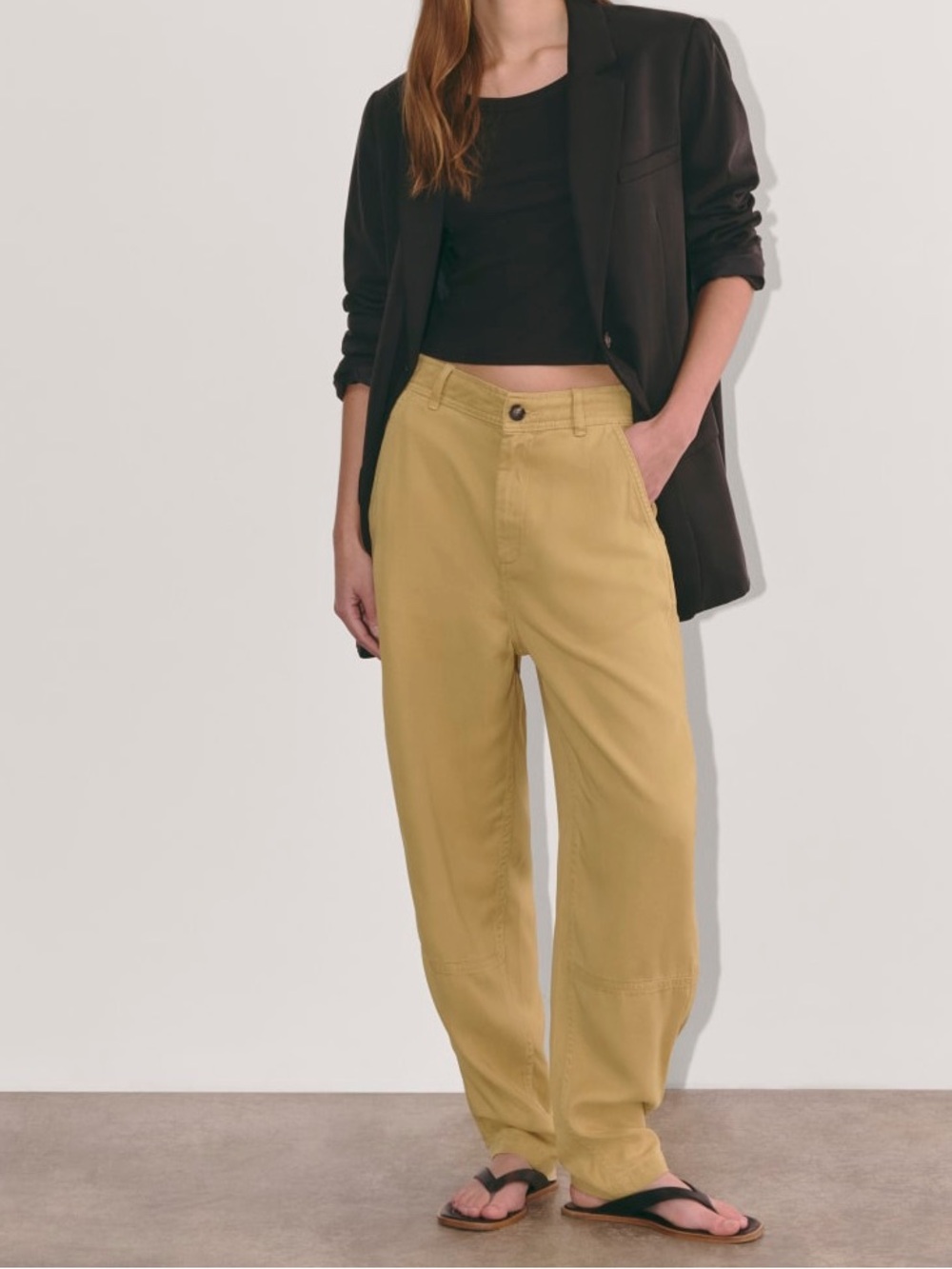 Everlane Tencel Super Soft High Rise Pants Mustard Yellow Size 4
